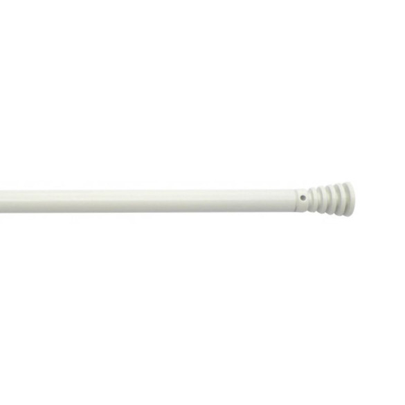 Barre de vitrage extensible embout pommeau strié blanc 70 à 110 cm