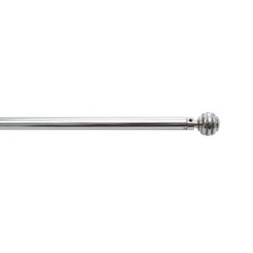 Barre de vitrage extensible embout boule strié chromé 40 à 70 cm