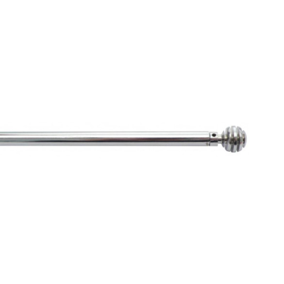 Barre de vitrage extensible embout boule strié chromé 40 à 70 cm