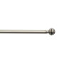 Barre de vitrage extensible embout boule strié nickel givré 40 à 70 cm