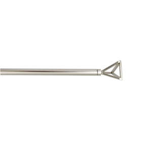 Barre de vitrage extensible embout triangle nickel givré 40 à 70 cm