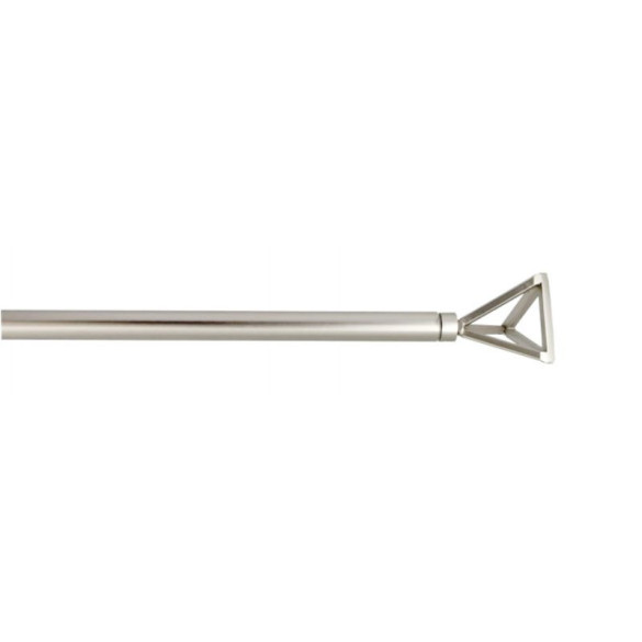 Barre de vitrage extensible embout triangle nickel givré 40 à 70 cm