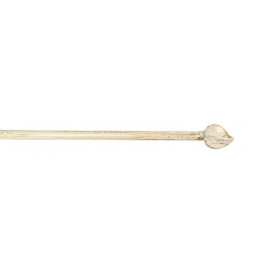 Barre de vitrage extensible embout feuille blanc brossé 40 à 70 cm