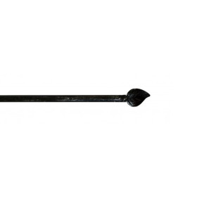 Barre de vitrage extensible embout feuille noir brossé 40 à 70 cm