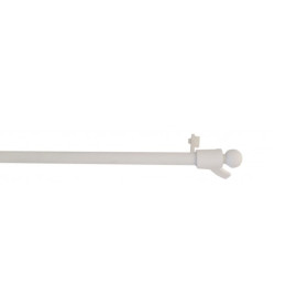 Tringle à pression extensible sans perçage embout boule blanc mat 80 à 120 cm