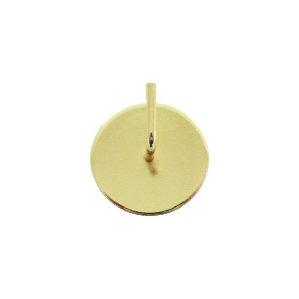 Support adhésif rond barre de vitrage décor laiton, lot de 2