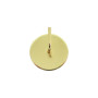 Support adhésif rond barre de vitrage décor laiton, lot de 2