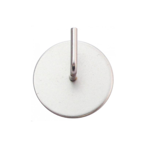 Support adhésif rond barre de vitrage chromé, lot de 2