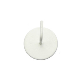 Support adhésif rond barre de vitrage blanc brossé, lot de 2