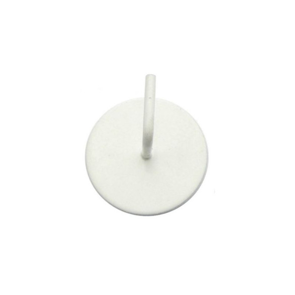 Support adhésif rond barre de vitrage blanc brossé, lot de 2
