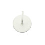 Support adhésif rond barre de vitrage blanc brossé, lot de 2