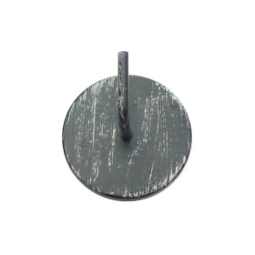 Support adhésif rond barre de vitrage noir brossé, lot de 2