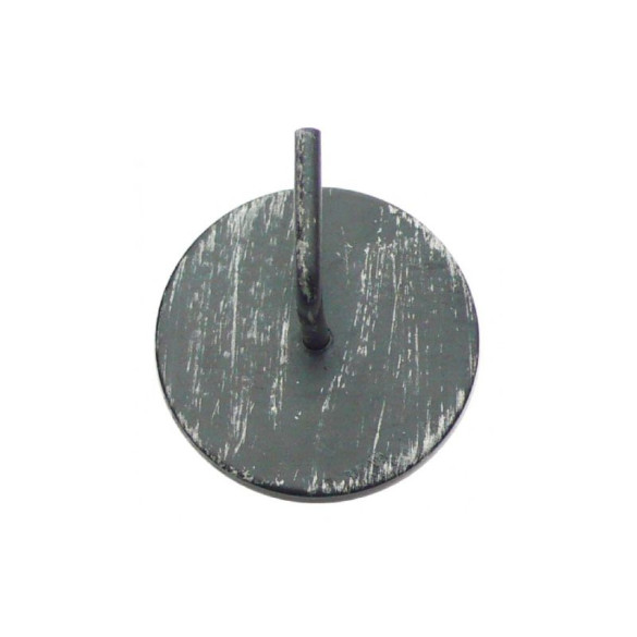 Support adhésif rond barre de vitrage noir brossé, lot de 2