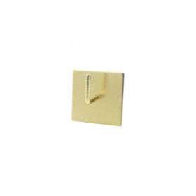 Support adhésif carré barre de vitrage décor laiton mat, lot de 2