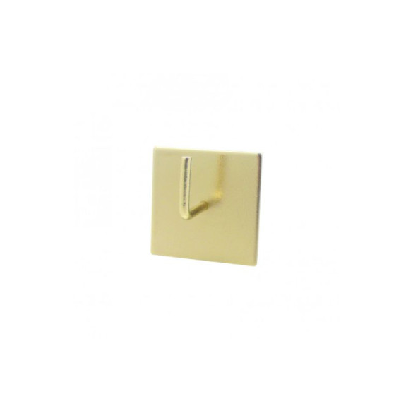 Support adhésif carré barre de vitrage décor laiton mat, lot de 2