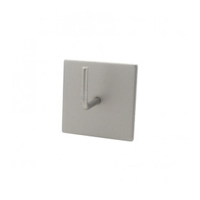 Support adhésif carré barre de vitrage nickel givré, lot de 2