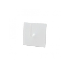 Support adhésif carré barre de vitrage blanc mat, lot de 2