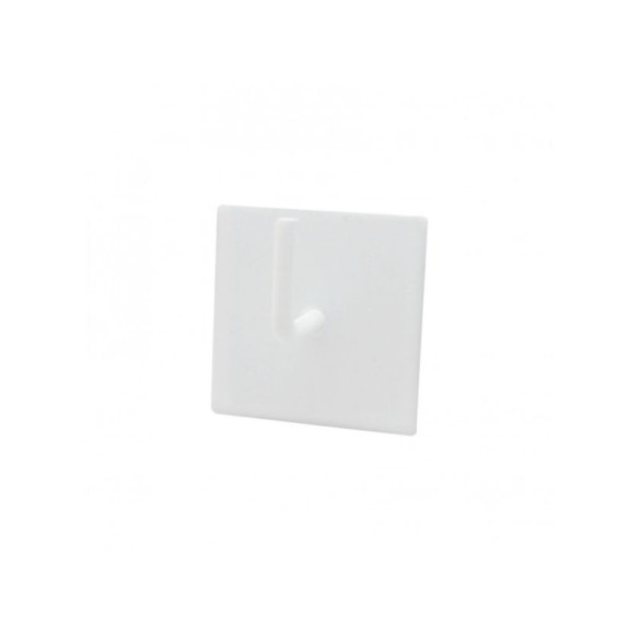Support adhésif carré barre de vitrage blanc mat, lot de 2