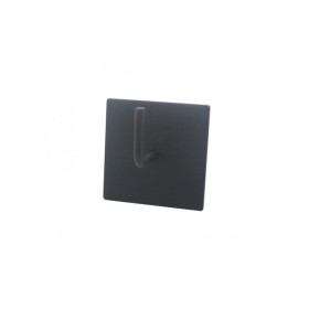 Support adhésif carré barre de vitrage noir mat, lot de 2