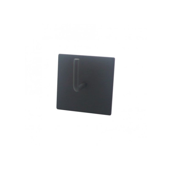 Support adhésif carré barre de vitrage noir mat, lot de 2