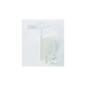 Support adhésif avec retour barre de vitrage transparent, lot de 2
