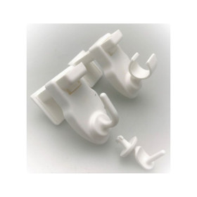 Support auto-serrant pour vitrage et store bateau blanc, lot de 2