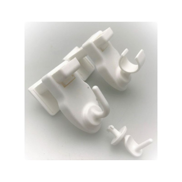 Support auto-serrant pour vitrage et store bateau blanc, lot de 2