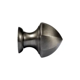 Embout pommeau diamant Ø20 mm étain vieilli