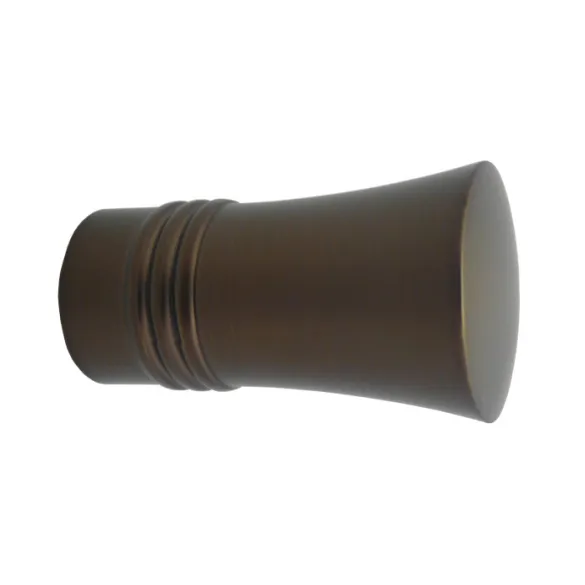 Embout pommeau strié Ø20 mm antic bronze, lot de 2