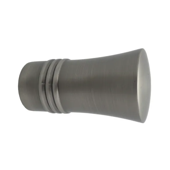 Embout pommeau strié Ø20 mm argent vieilli, lot de 2