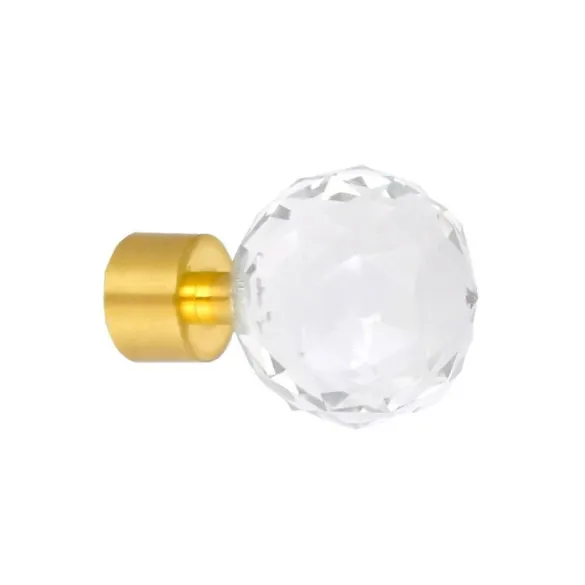 Embout cristal Ø20 mm Décor Laiton Mat, lot de 2