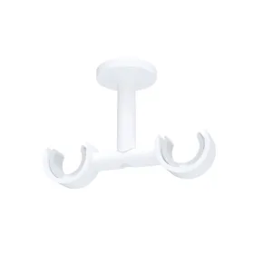 Support plafond double Ø20 mm blanc mat 70 mm