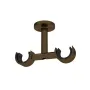 Support plafond double Ø20 mm antic bronze 70 mm