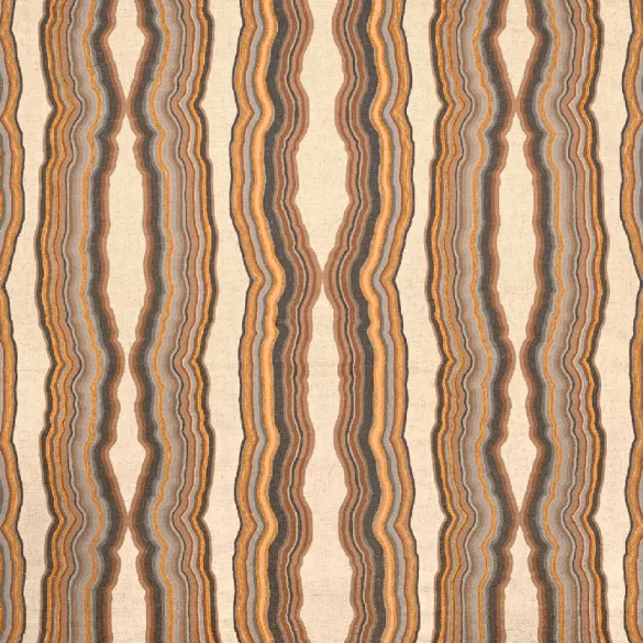Tissu rayure rideau Cuzco Jaspe Paysage Casal