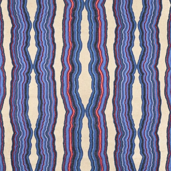 Tissu rayure rideau Cuzco Tanzanite Casal
