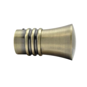 Embout pommeau strié décor laiton mat Ø28 mm