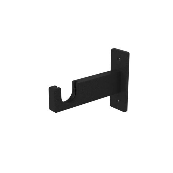 Support mur ouvert Ø20 mm black forgé 76 mm, lot de 2