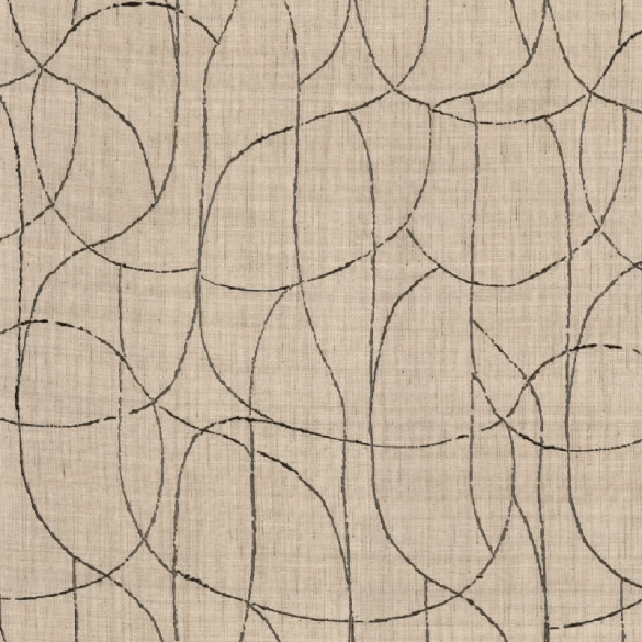 Tissu soie Mandala anthracite Casamance