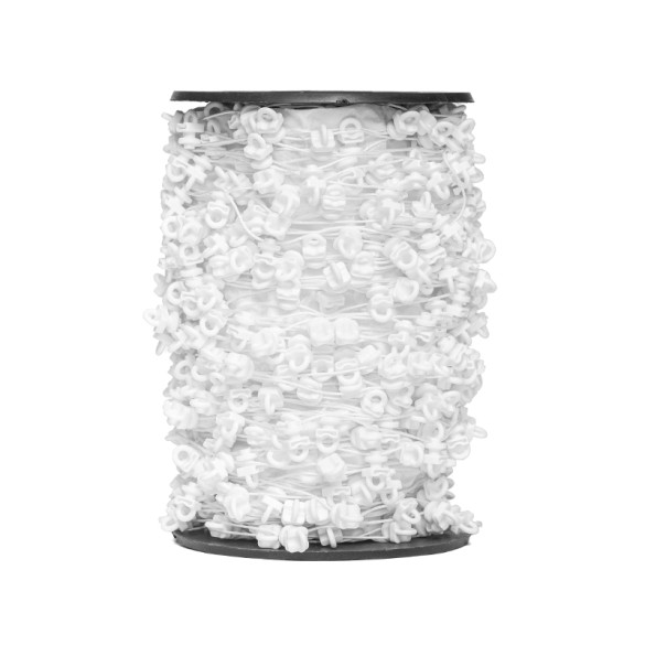 Bobine 1000 glisseurs vague 8 cm blanc pour rail rideau DS - DS XL - KS