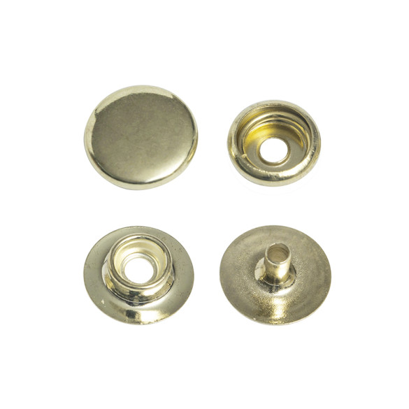 100 boutons pression 12,7mm laiton doré | artapisserie.fr