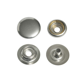 100 boutons pression 12,7mm acier nickelé | artapisserie.fr