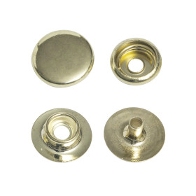 100 boutons pression 15,9mm laiton doré | artapisserie.fr