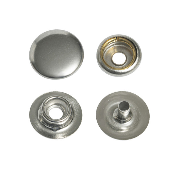 100 boutons pression 15,9mm acier nickelé | artapisserie.fr