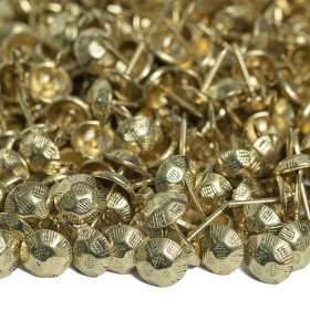 1000 Clous tapissier martelé Laitonné strié Perle Fer 11 mm