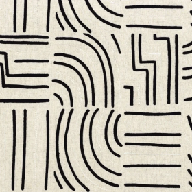 Tissu graphique Kara carbone Camengo | Artapisserie.fr