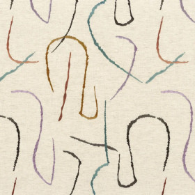 Tissu brodé Fusain multico Camengo | Artapisserie.fr