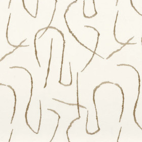 Tissu brodé Fusain beige Camengo | Artapisserie.fr