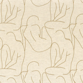 Tissu brodé Croquis doré Camengo | Artapisserie.fr