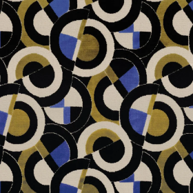 Tissu jacquard Orbia indigo Camengo | Artapisserie.fr