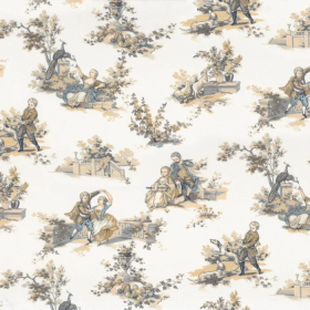 Toile de Jouy Gavotte naturel Camengo | Artapisserie.fr